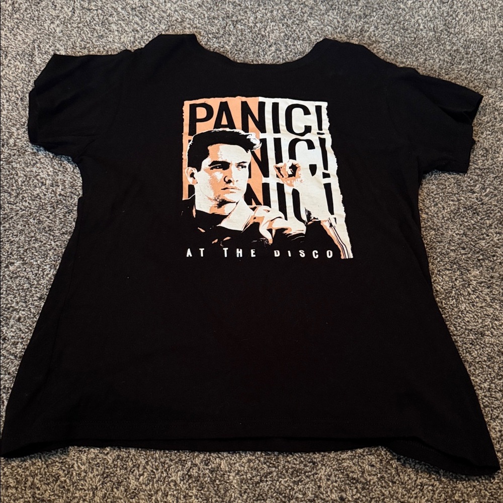 Panic! At the Disco Hot Topic Brendon Urie Pink and Black T-Shirt Band Tee
